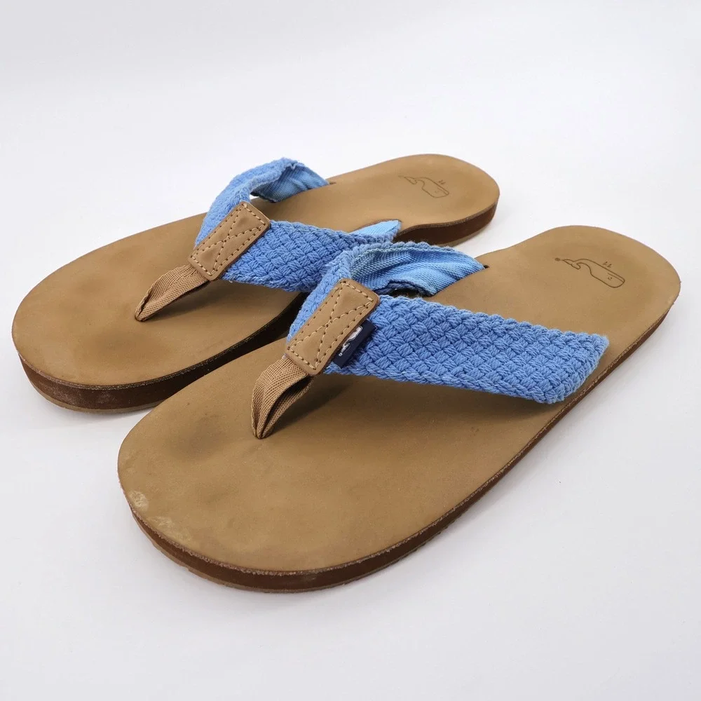 Vineyard Vines Woven Strap Flip Flop Sandals Blue Mens 11